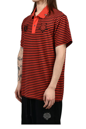 STRIPED POLO SHIRT / RED