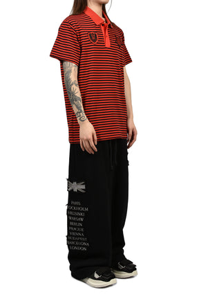STRIPED POLO SHIRT / RED