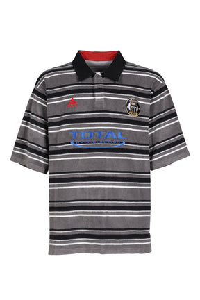 OVERSIZED S/S POLO / GRY BLK STRIPE GRY