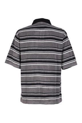 OVERSIZED S/S POLO / GRY BLK STRIPE GRY