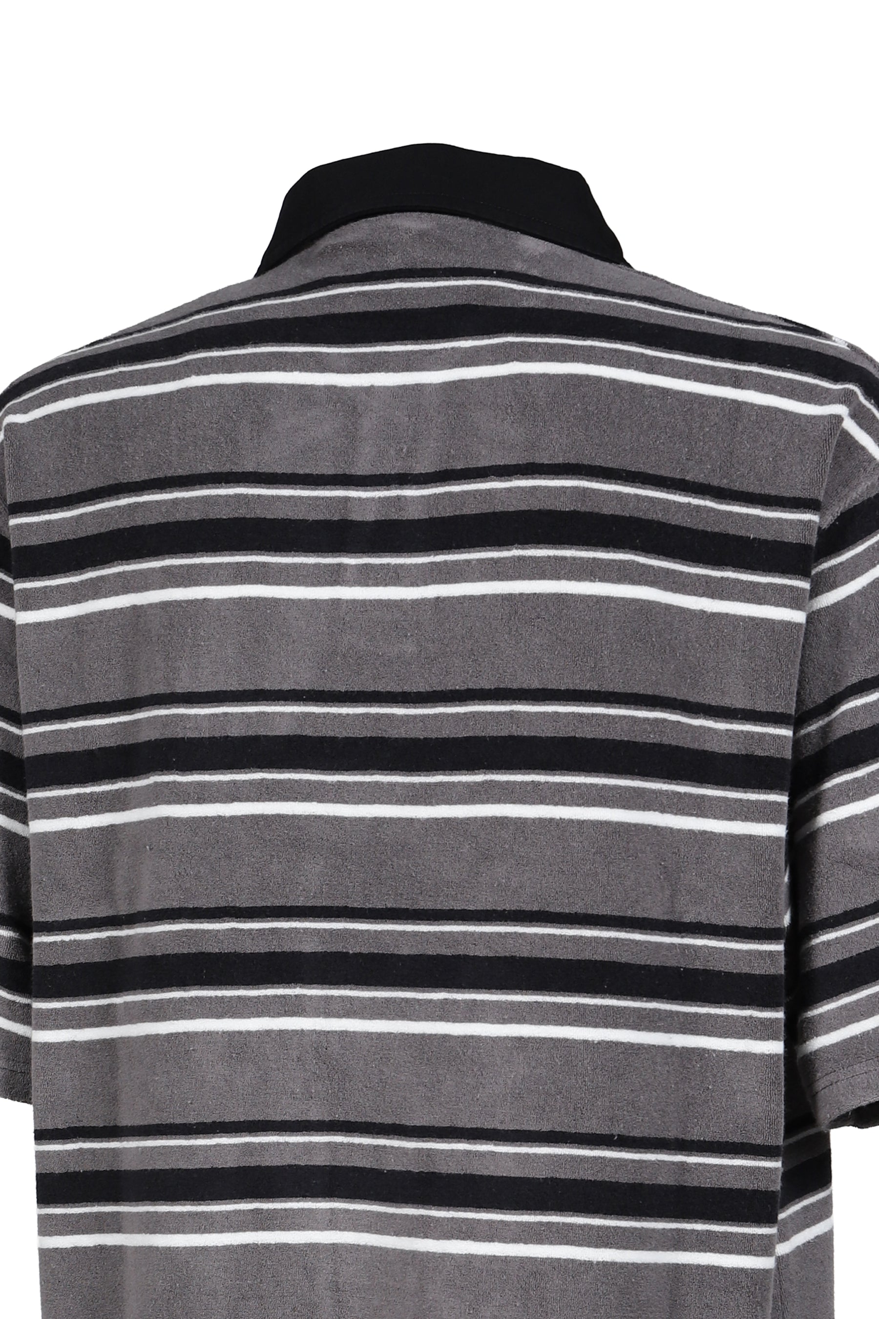 OVERSIZED S/S POLO / GRY BLK STRIPE GRY