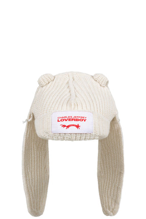 CHUNKY RABBIT BEANIE / ECRU 