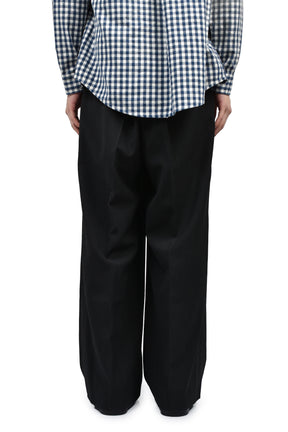AGED CANVAS WIDE TROUSERS / BLK EBONY