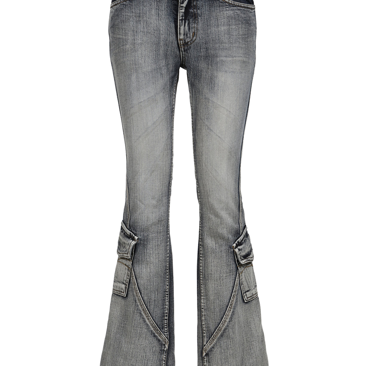 パンツ BOHEMSEO BOOTS CUT DENIM PANTS IN GRAY M BOHEMSEO BOHEMSEO SS26 WASHED BLUE CARGO BOOTCUT / BLU - NUBIAN NUBIAN