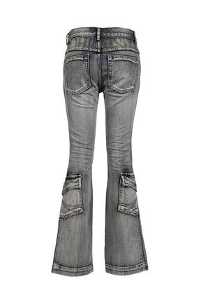 WASHED BLUE CARGO BOOTCUT / BLU