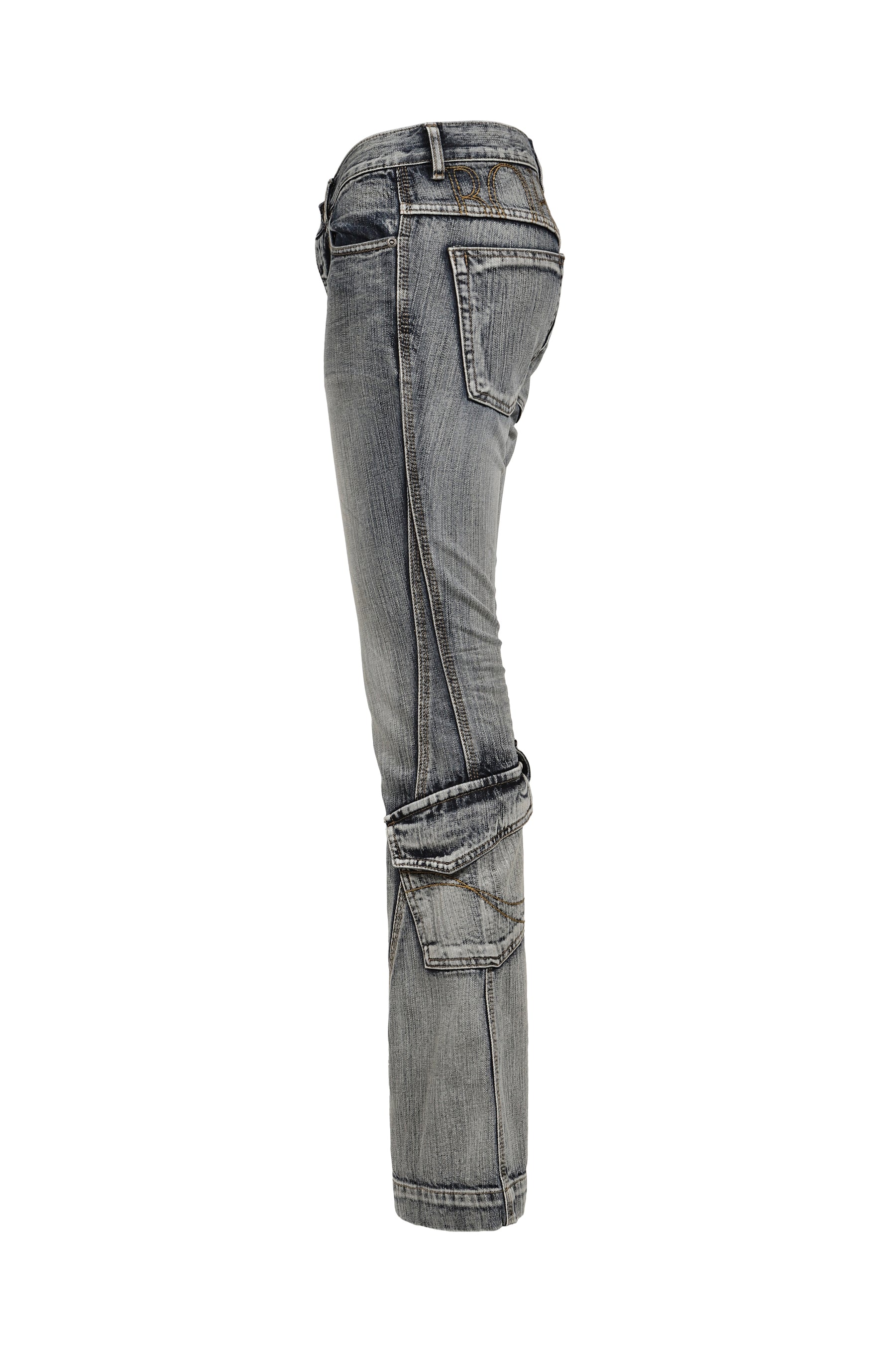 WASHED BLUE CARGO BOOTCUT / BLU
