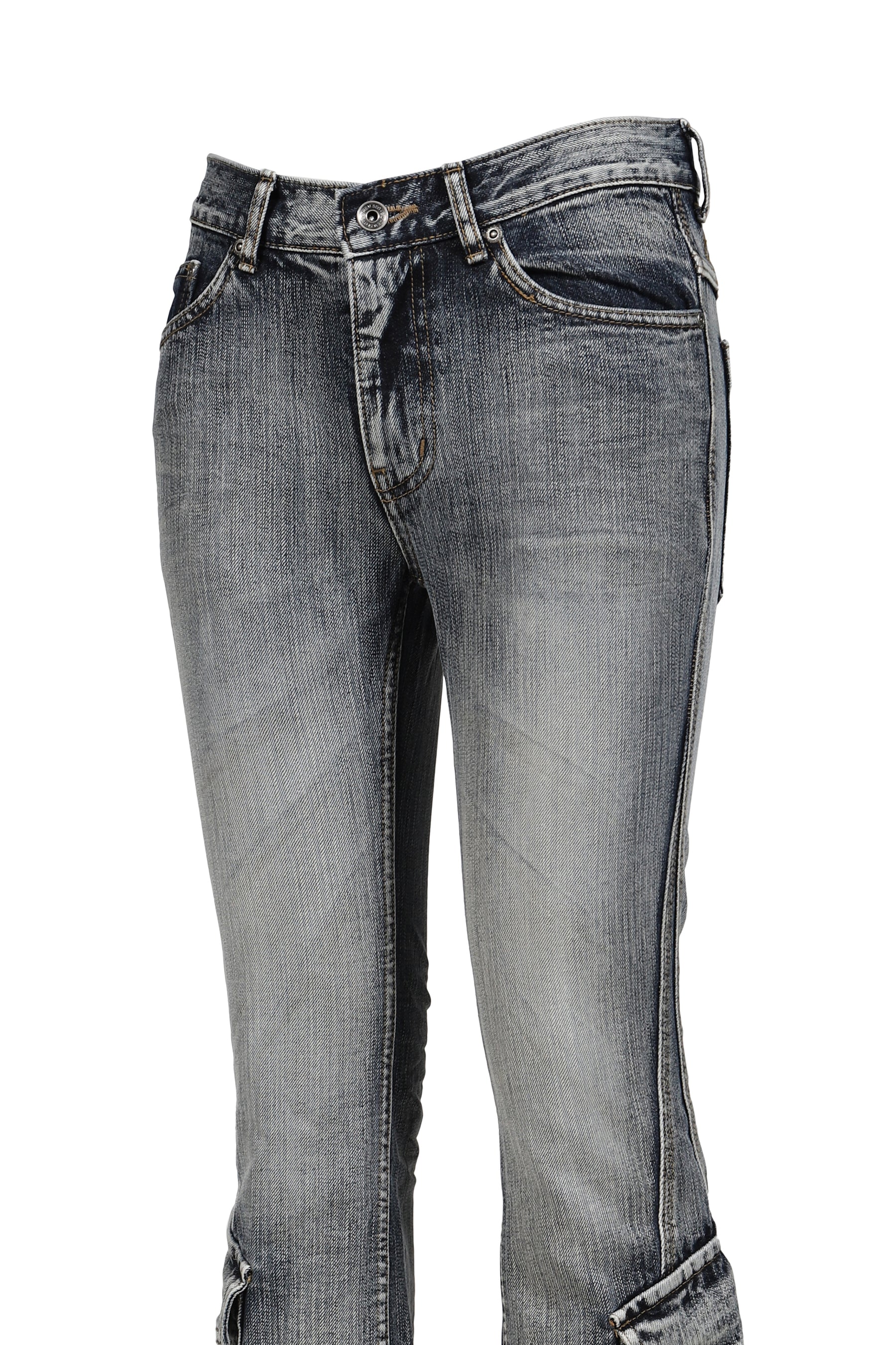 WASHED BLUE CARGO BOOTCUT / BLU