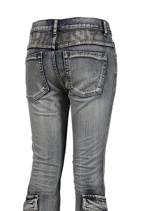 WASHED BLUE CARGO BOOTCUT / BLU