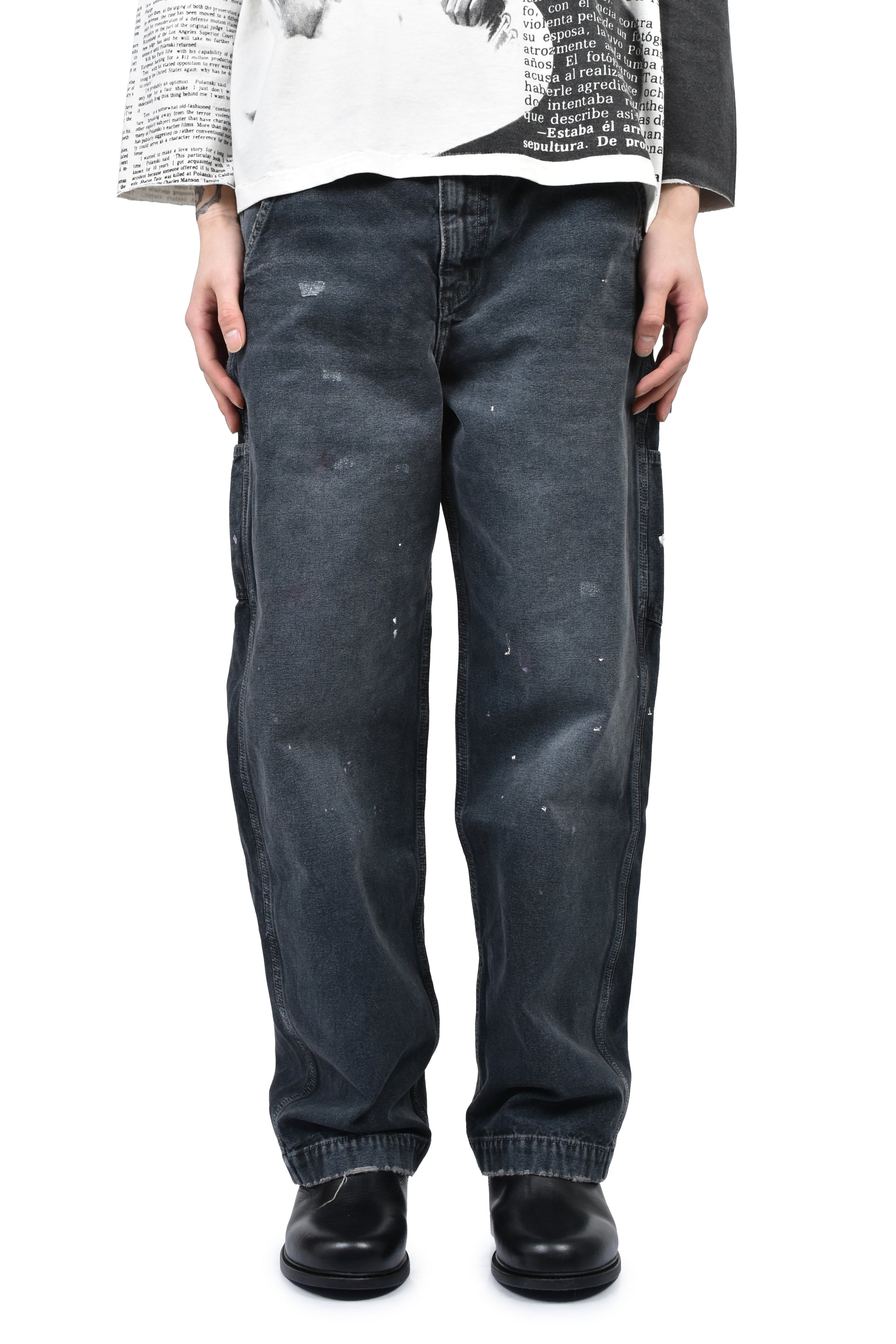 PAINT PANTS / WASHED BLK