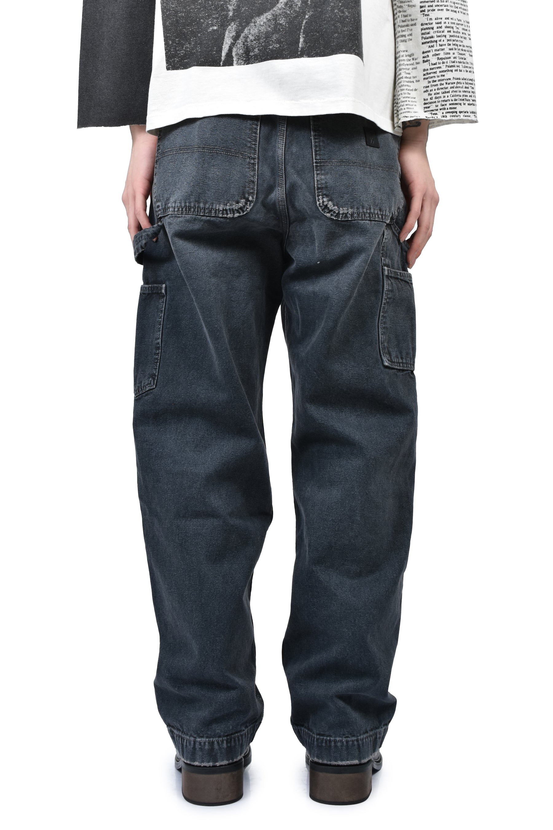 PAINT PANTS / WASHED BLK