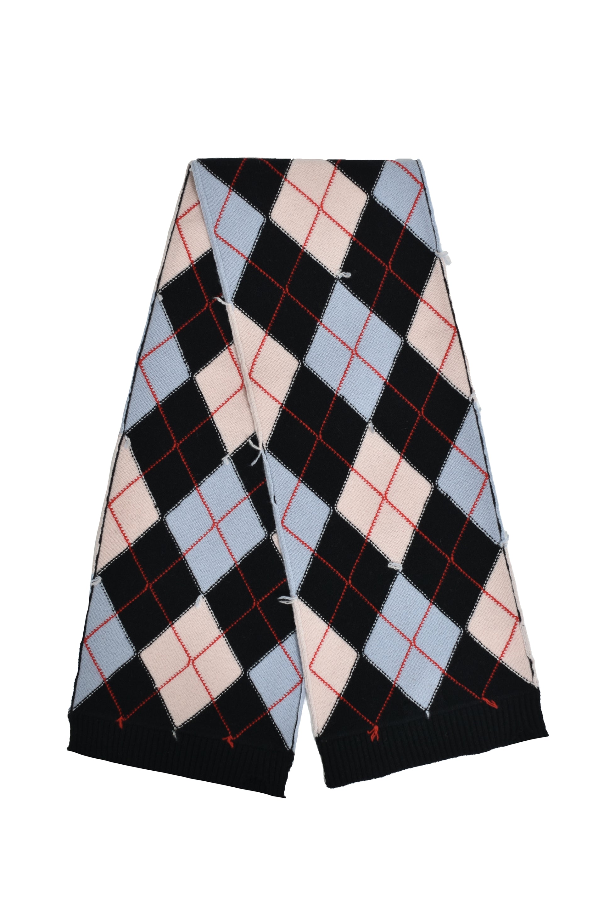 DIAMOND SCRAPPED SCARF / BLK