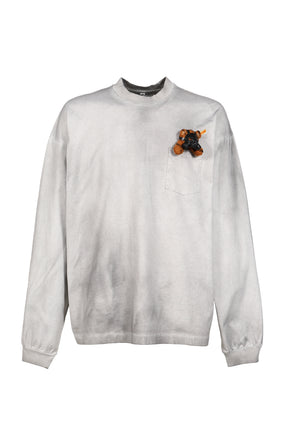 GAS MASK BEAR LONG SLEEVE T-SHIRT / L.GRY