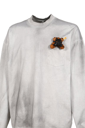 GAS MASK BEAR LONG SLEEVE T-SHIRT / L.GRY