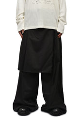 MARKE COMFORT LOUNGE PANTS WITH BELTED APRON / BLK