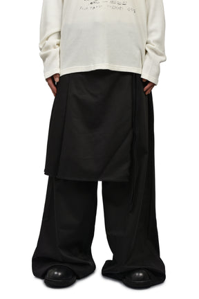 MARKE COMFORT LOUNGE PANTS WITH BELTED APRON / BLK