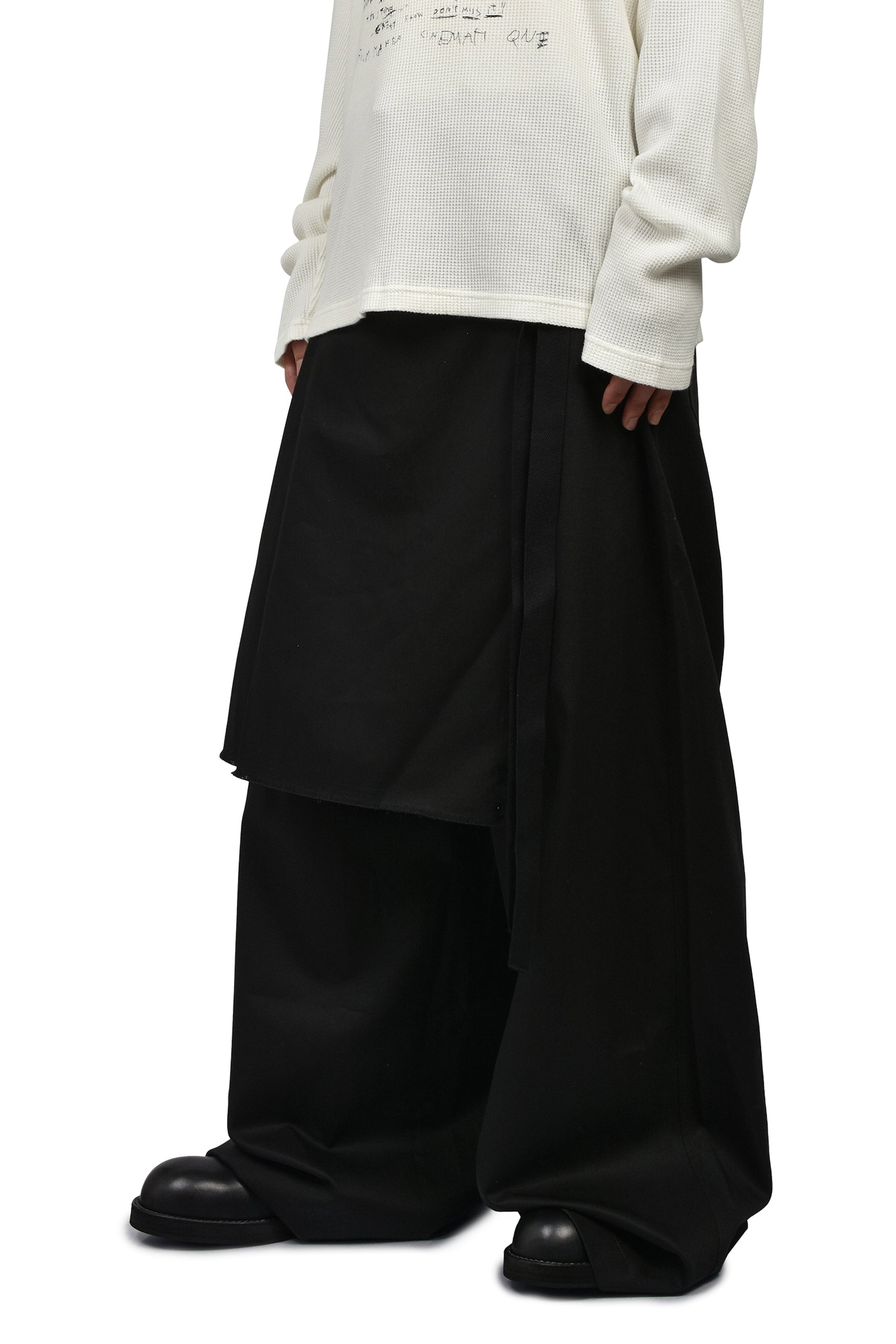 MARKE COMFORT LOUNGE PANTS WITH BELTED APRON / BLK