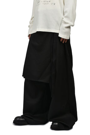 MARKE COMFORT LOUNGE PANTS WITH BELTED APRON / BLK