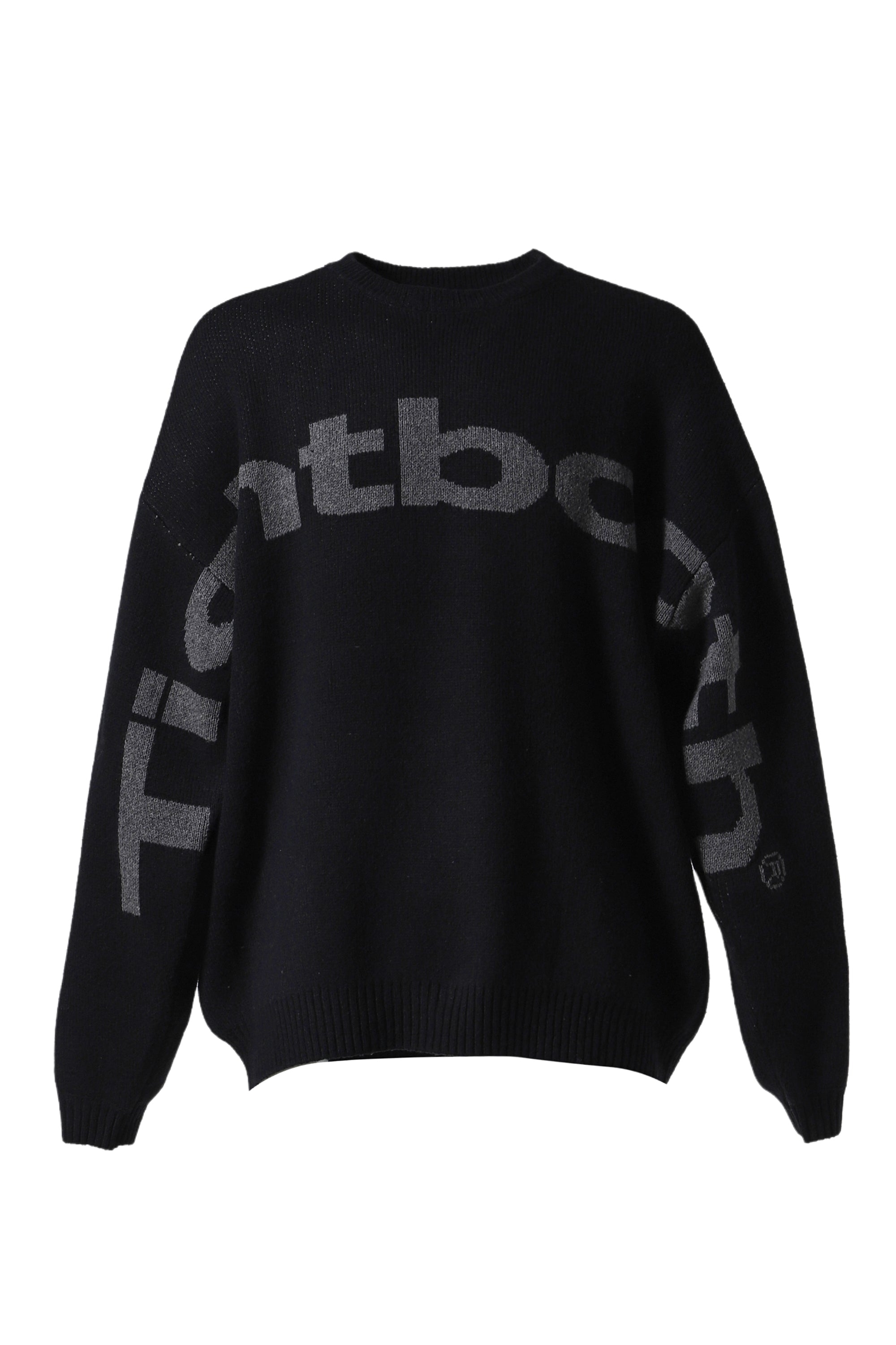 TIGHTBOOTH タイトブースFW24 BIG LOGO KNIT SWEATER / BLK - NUBIAN