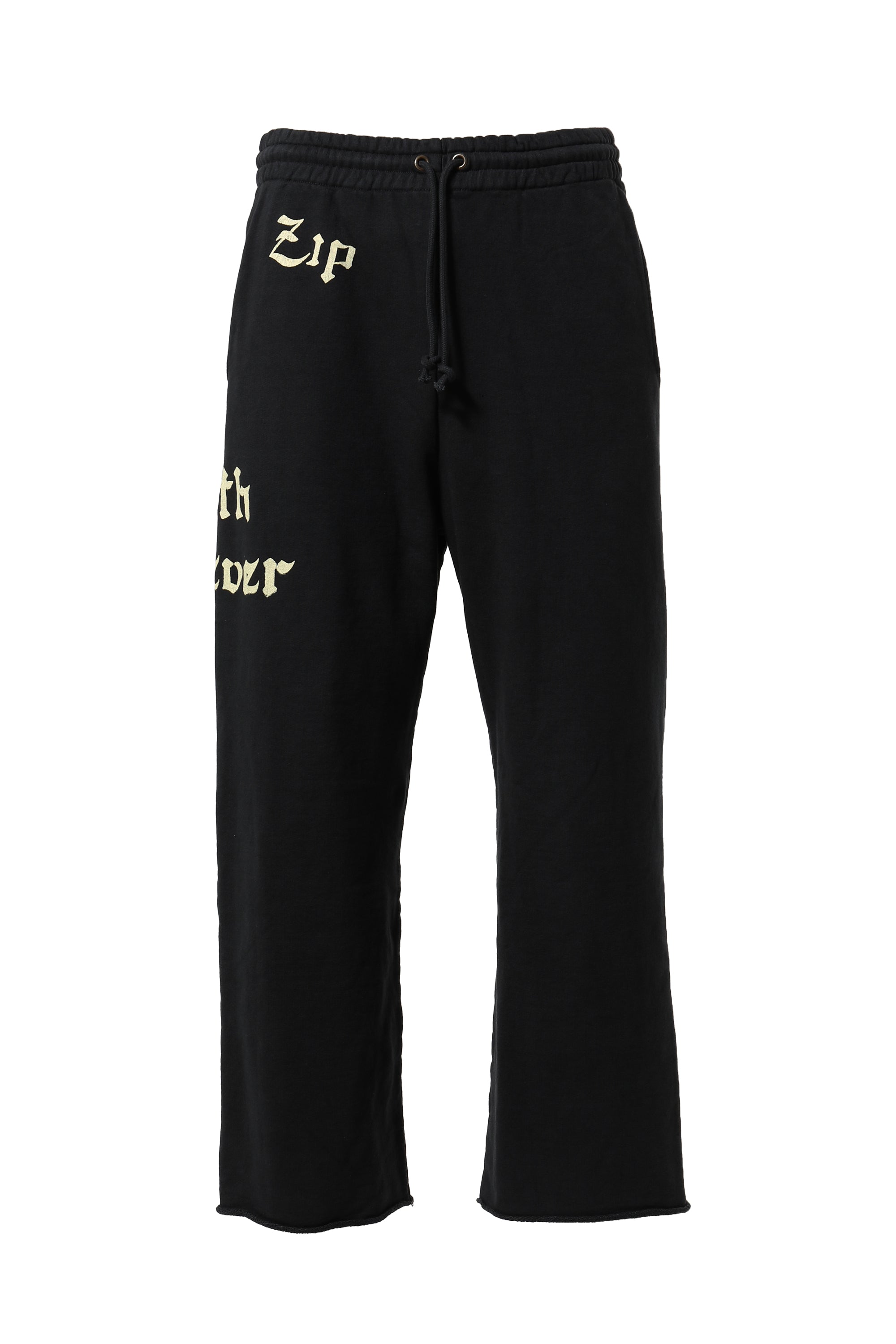 BOW WOW FW23 ZIP DAMAGED SWEAT PANTS / BLK DAMAGE