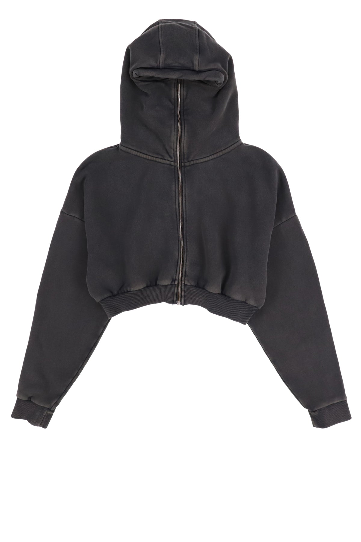 CROPPED FULL ZIP / WASHED BLK