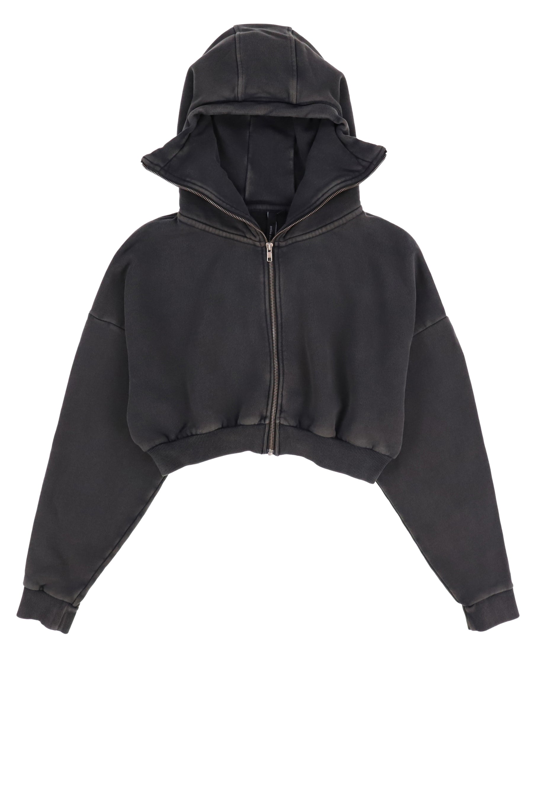 CROPPED FULL ZIP / WASHED BLK