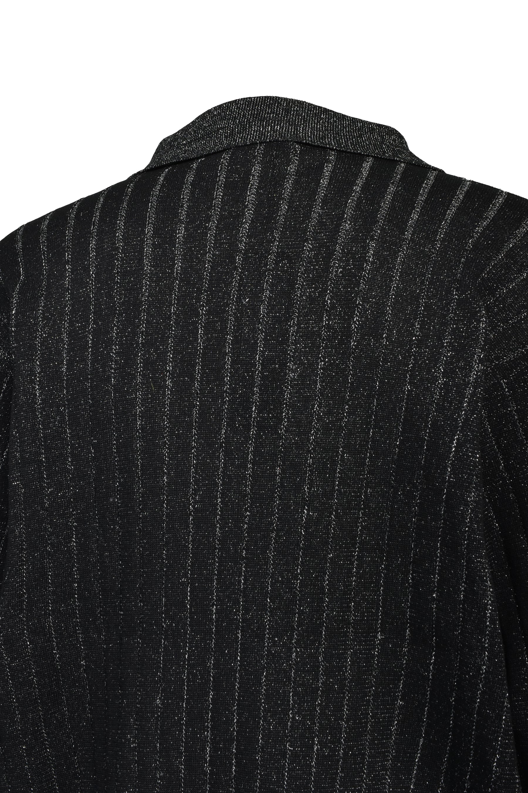 SCRIPT LOGO KNIT ZIP UP JACKET / BLK