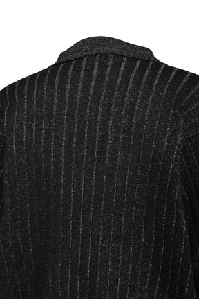 SCRIPT LOGO KNIT ZIP UP JACKET / BLK