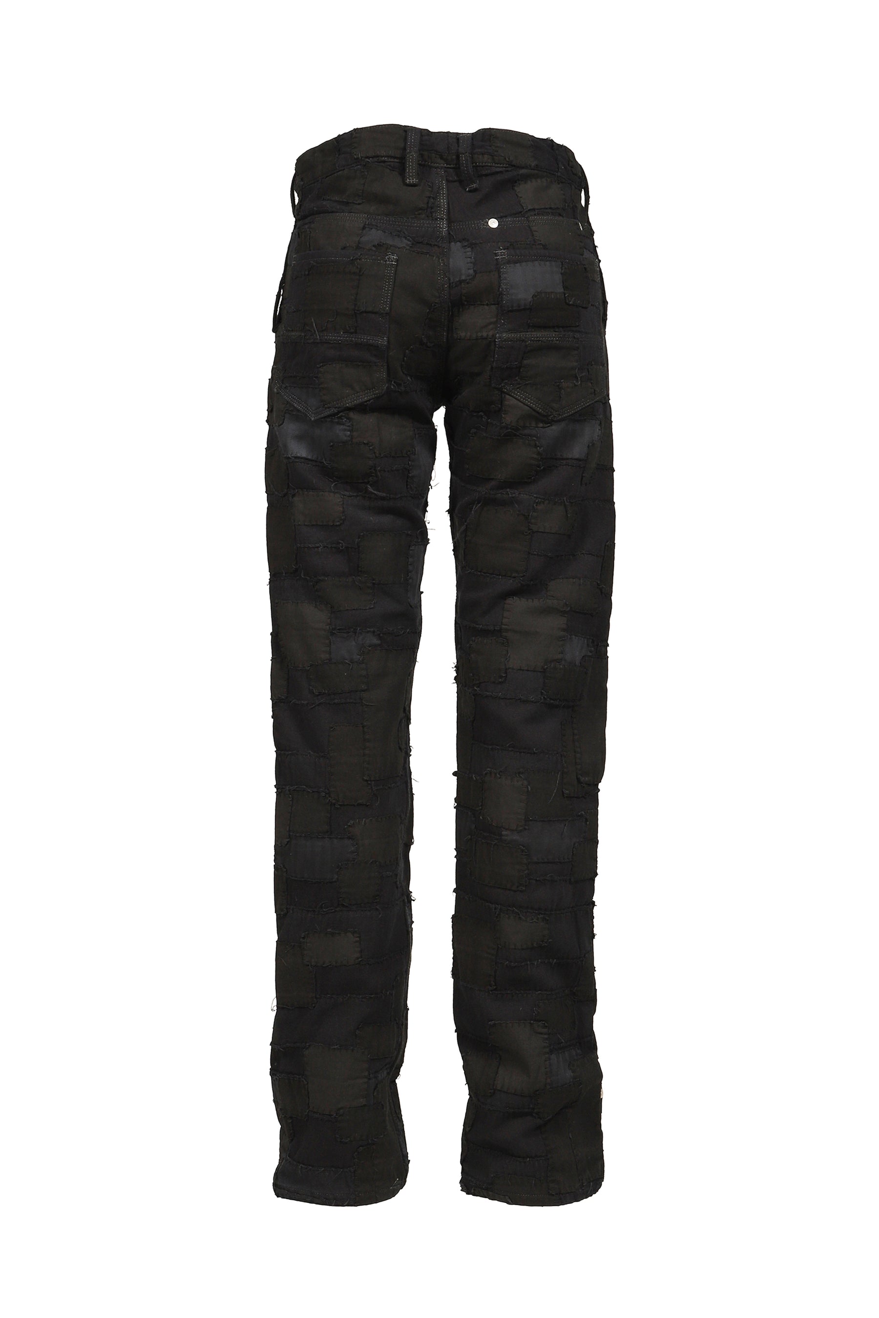 パンツ blackmeans BORO Leather Patch Work Pants Matthew M. Williams SS26 BLACKMEANS BLACK OVERDYED BORO PATCHWORK