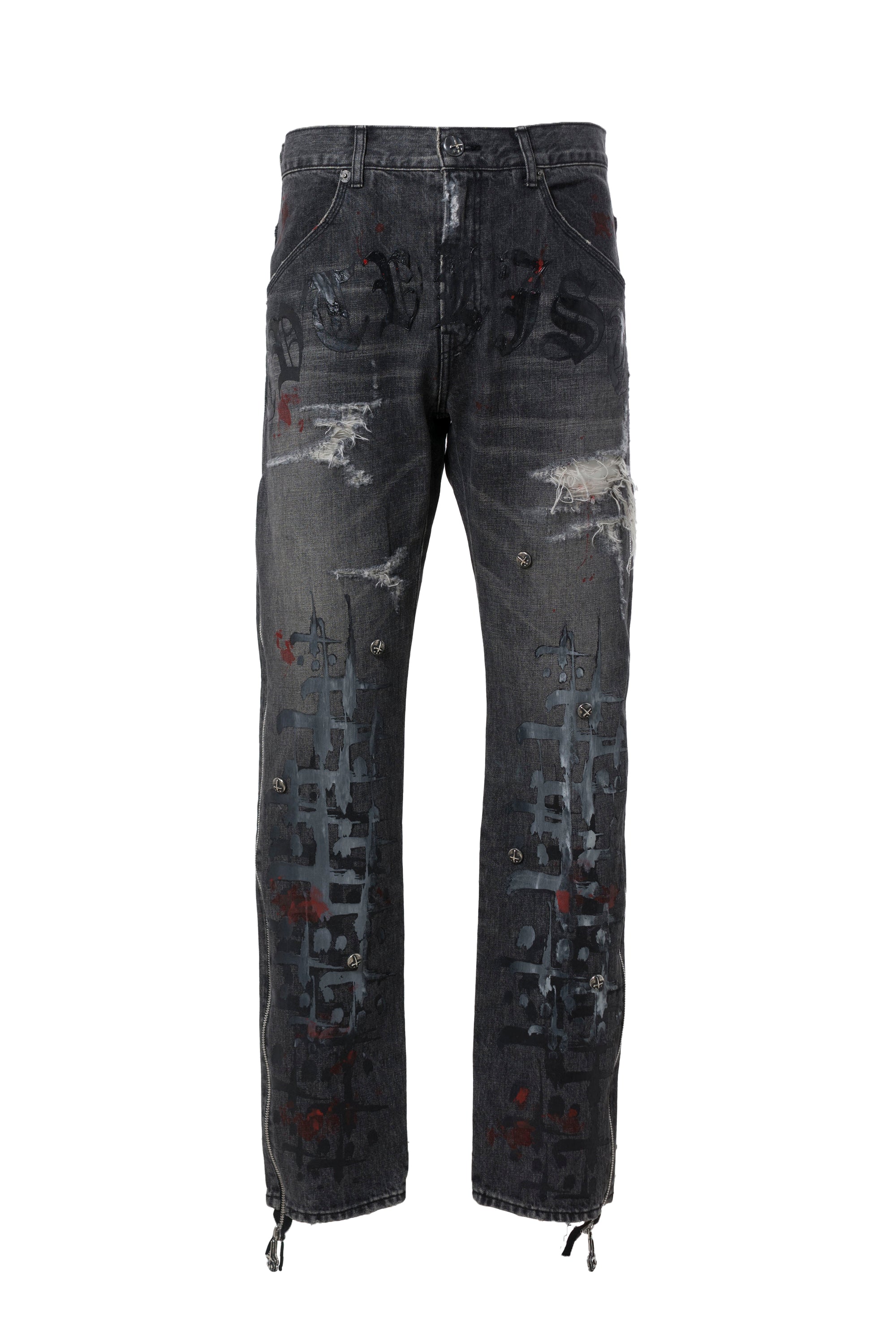 CVTVLIST SS23 CUSTOM DENIM PANTS / BLK -NUBIAN