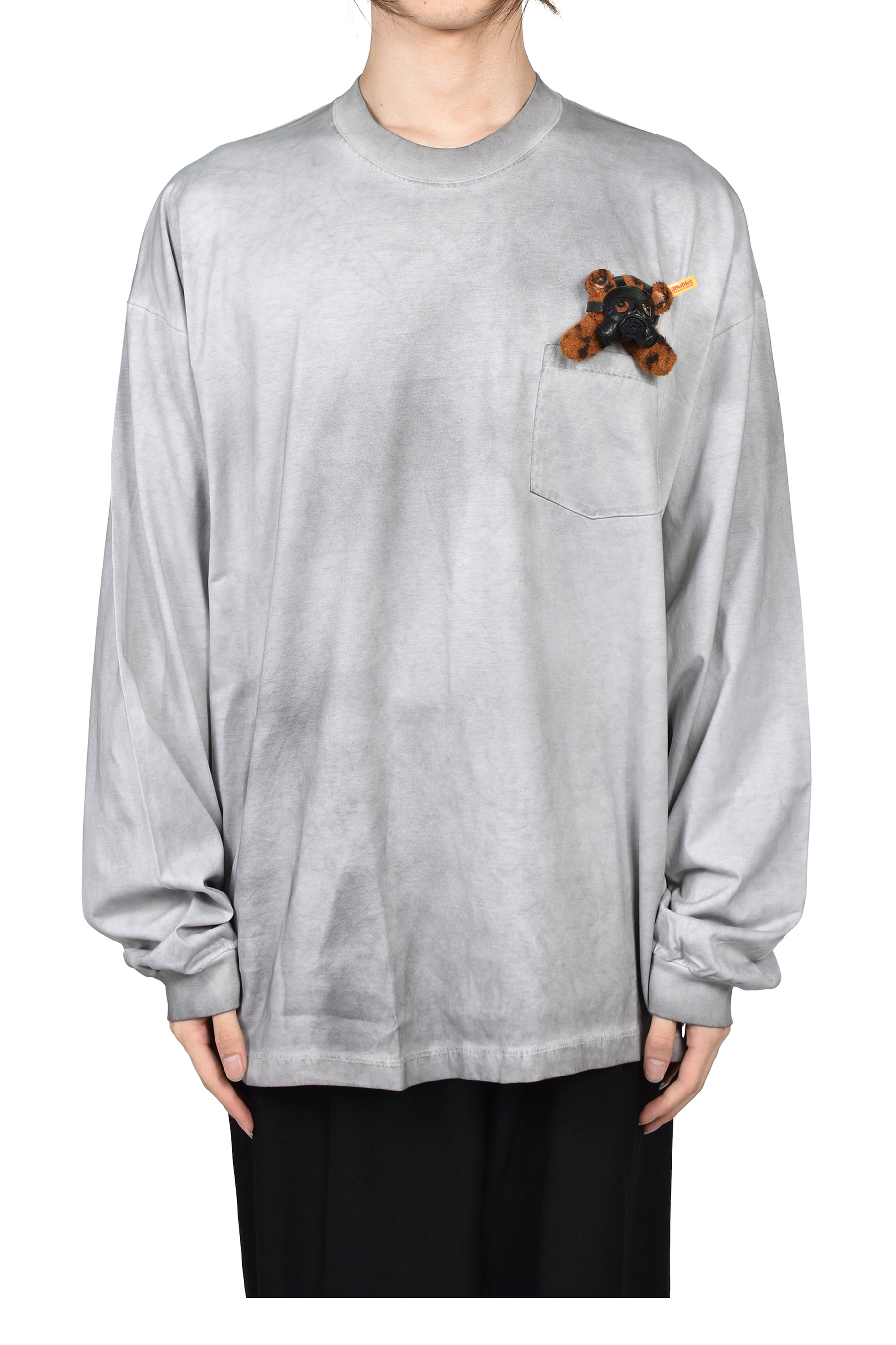 GAS MASK BEAR LONG SLEEVE T-SHIRT / L.GRY
