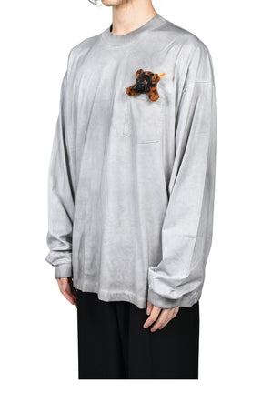 GAS MASK BEAR LONG SLEEVE T-SHIRT / L.GRY