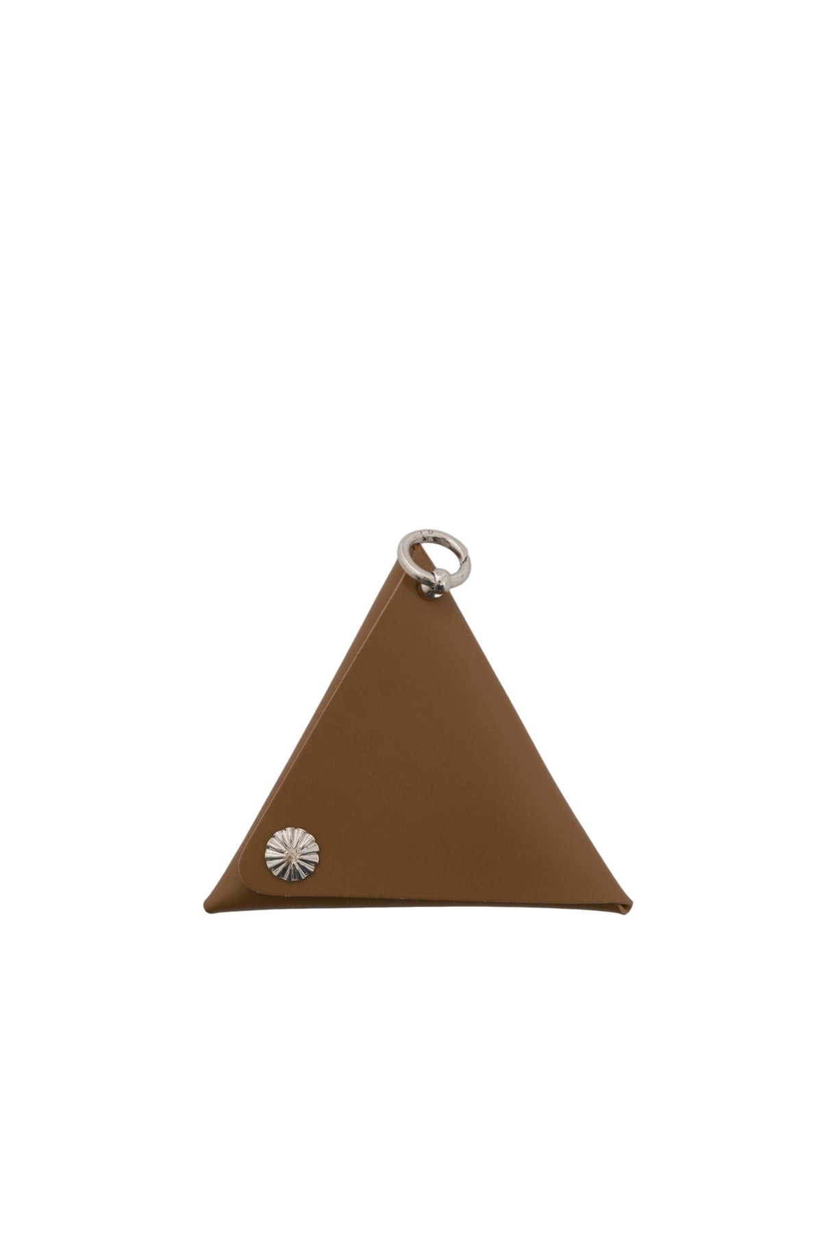 LEATHER POUCH TRIANGLE / CAMEL