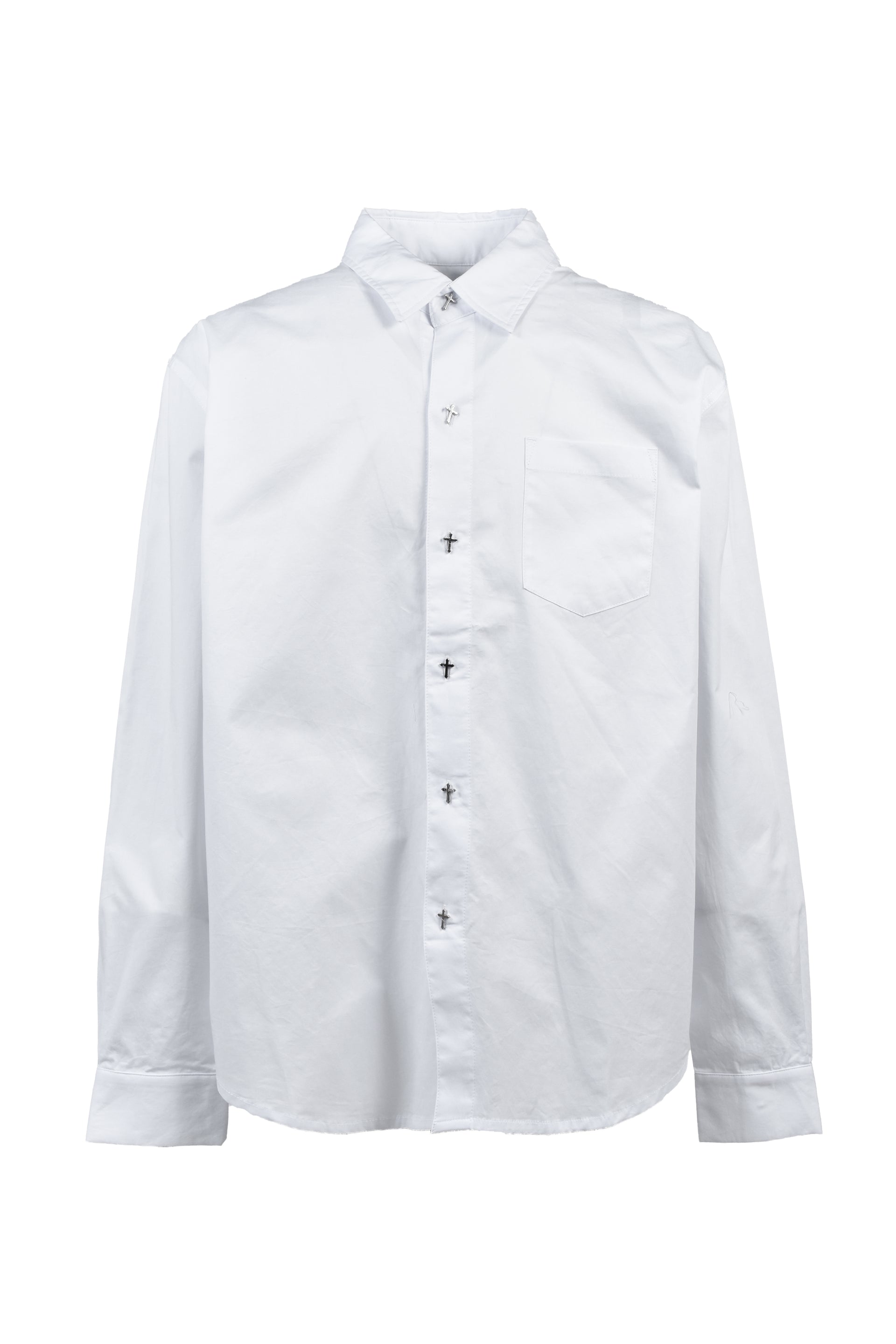 WHITE CROSS BOTTAN L/S SHIRT / WHT