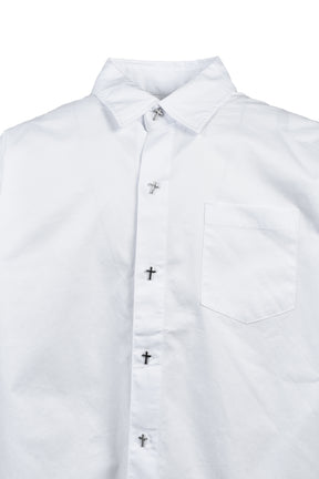 WHITE CROSS BUTTON L/S SHIRT / WHT