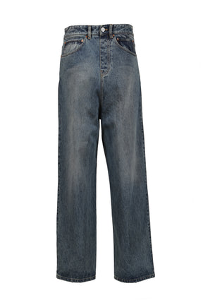 BACK TO FRONT JEANS M / DISTRESSED BLU