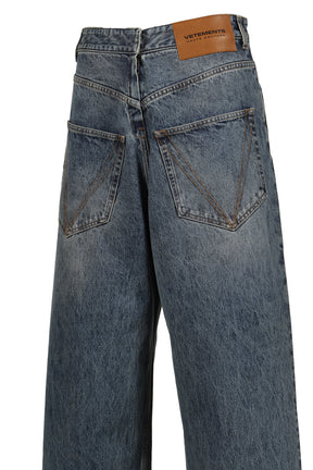 BACK TO FRONT JEANS M / DISTRESSED BLU