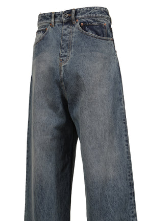BACK TO FRONT JEANS M / DISTRESSED BLU