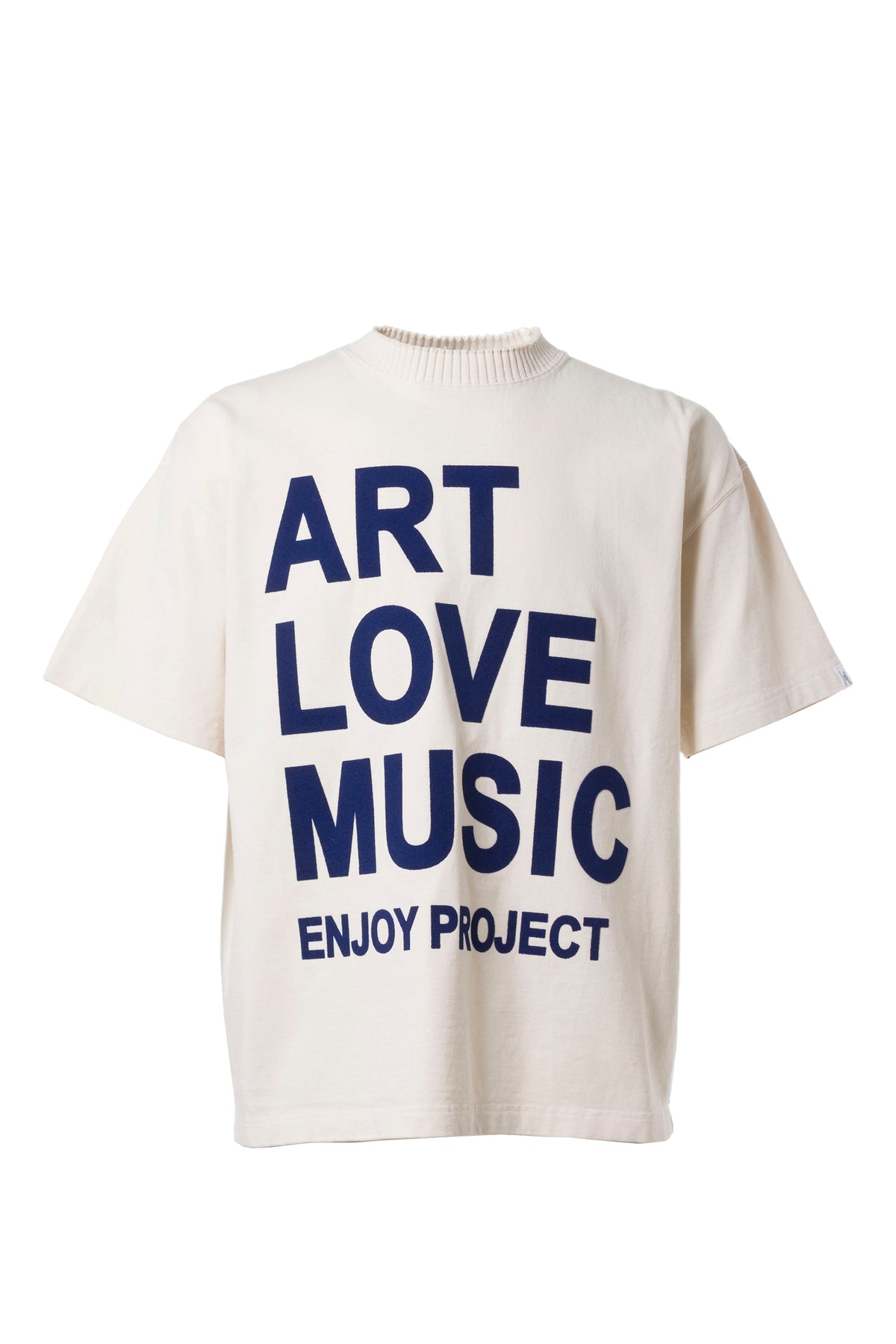 Perfect ribs BASIC SHORT SLEEVE T-SHIRTS "ART LOVE MUSIC" / OAT