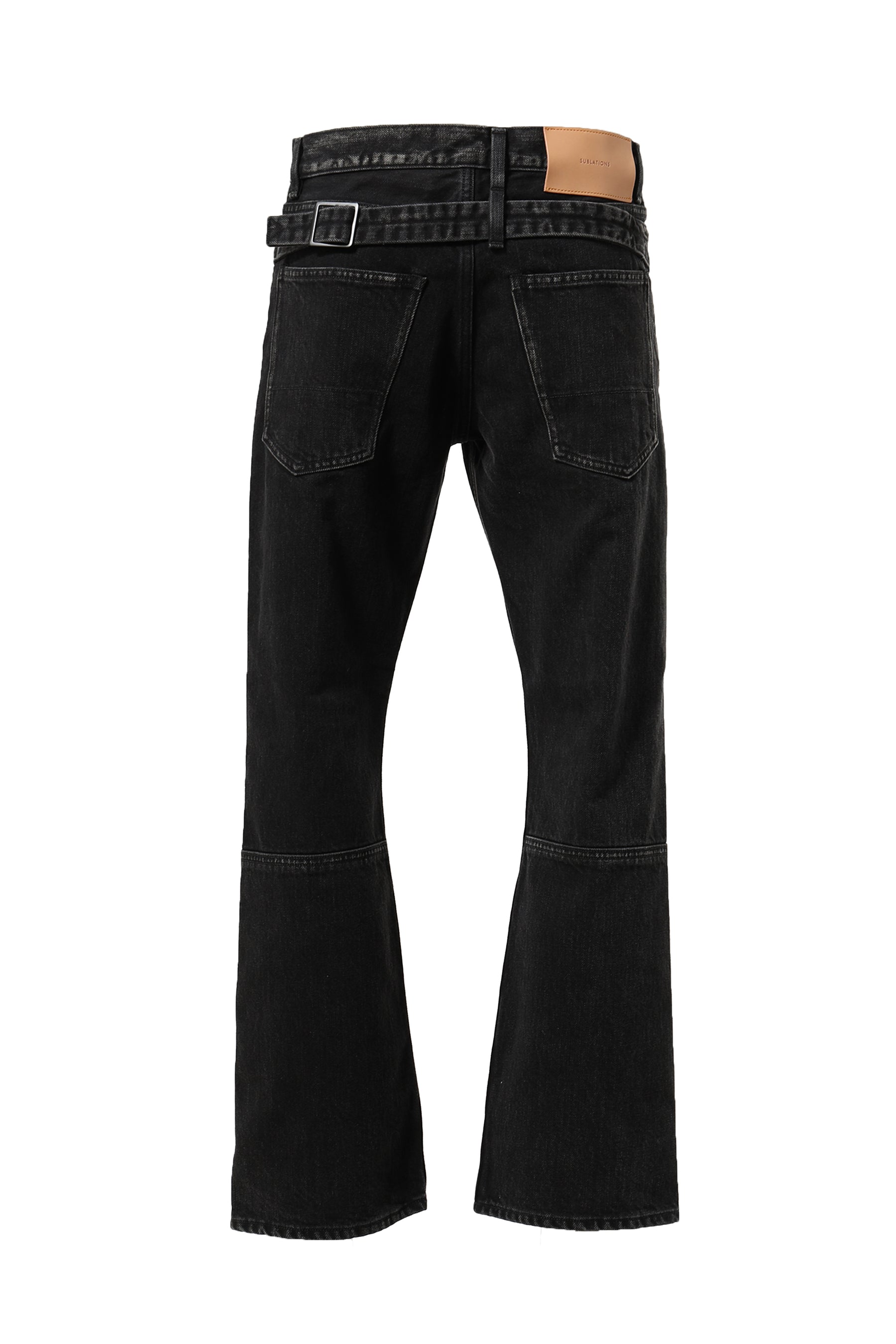 SUBLATIONS FW23 SLIM FLARE DENIM PANTS / WASH BLK -NUBIAN