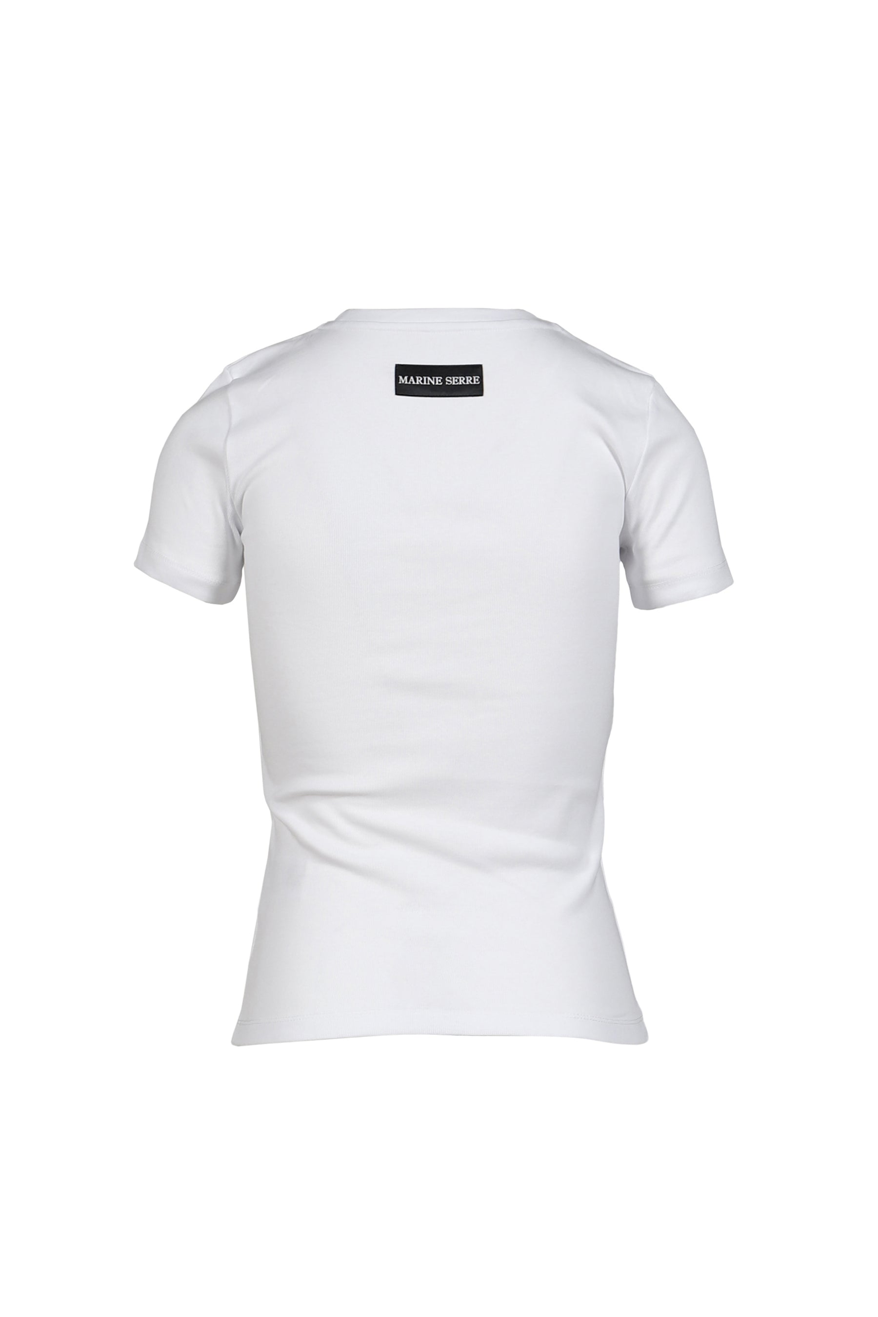 Marine Serre SS26 MOON LOGO JERSEY SS BABY FIT T-SHIRT / WHT - NUBIAN