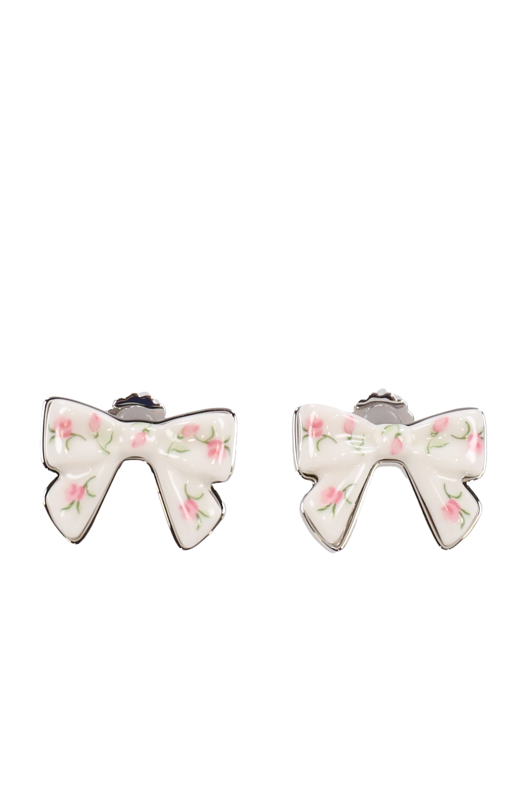 CERAMICS BOWKNOT EARRING / PNK GRN