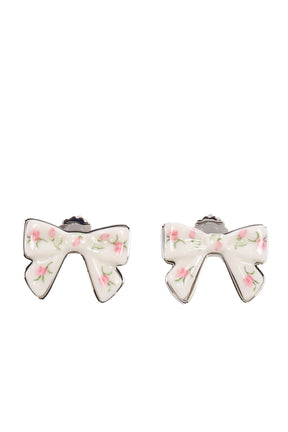 CERAMICS BOWKNOT EARRING / PNK GRN