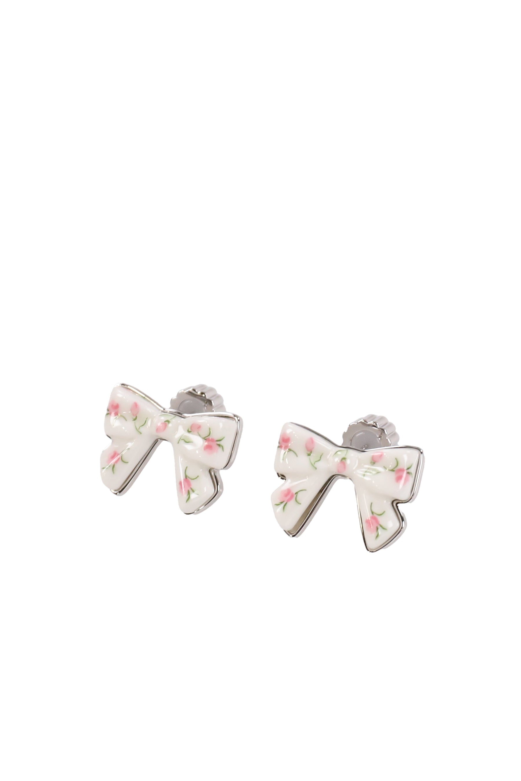 CERAMICS BOWKNOT EARRING / PNK GRN