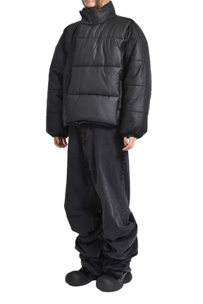 VELCRO PUFFER JACKET / BLK