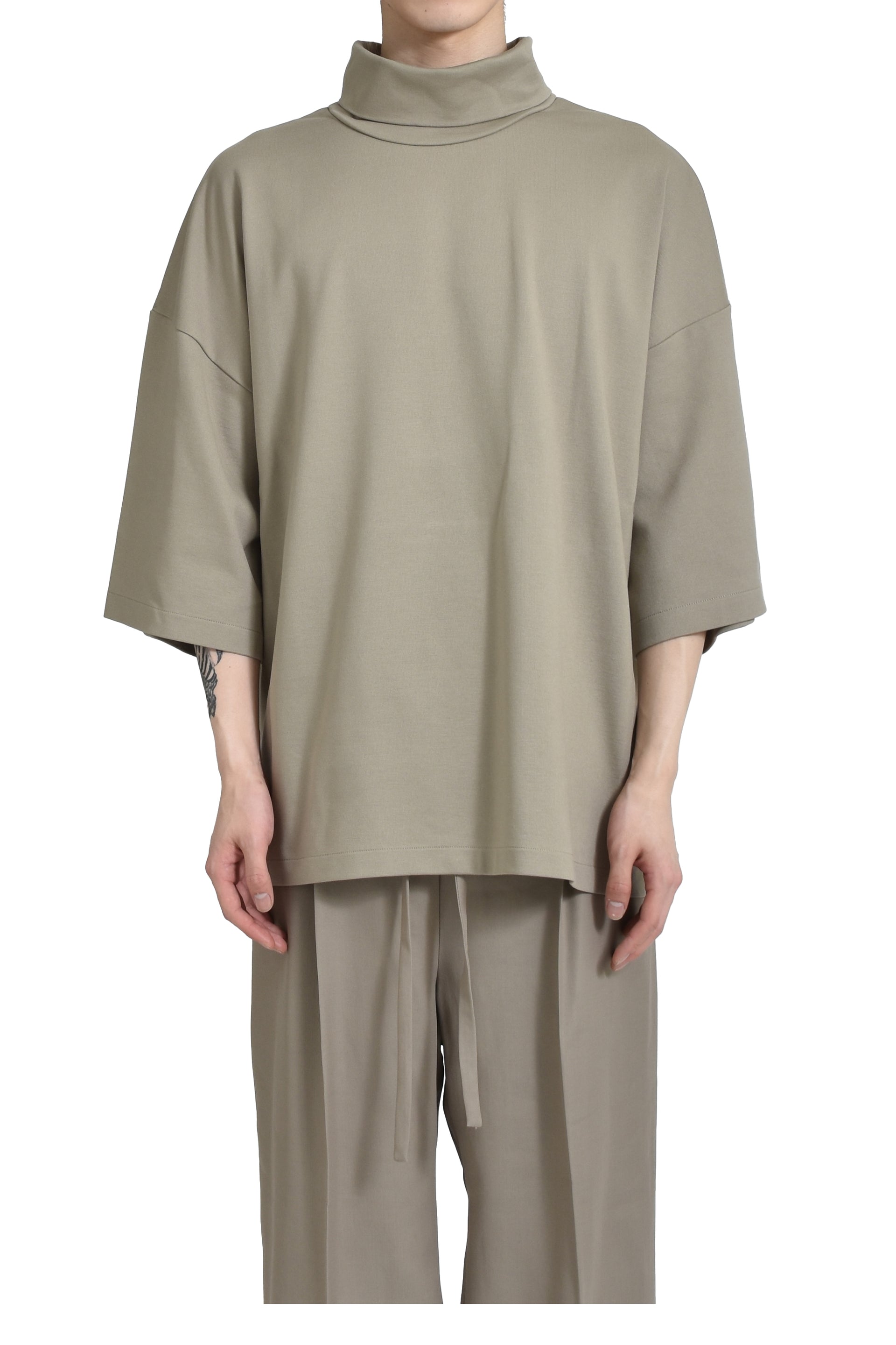 FEAR OF GOD THE ETERNAL COLLECTION HIGH NECK SHORT SLEEVE SHIRT /DUSTY BEIGE