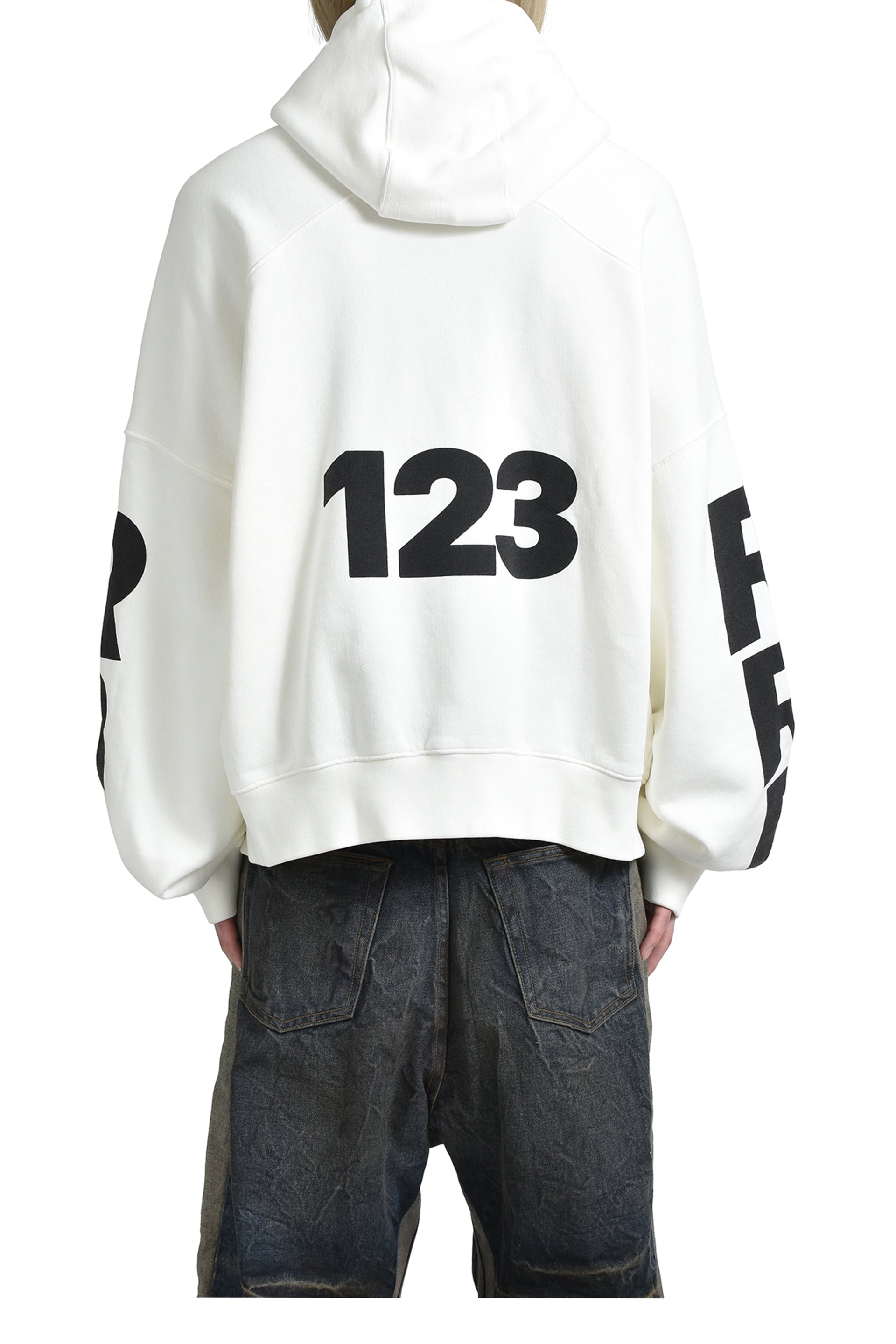 RRR123 USO-123 CVA ZIP HOODIE / WHT