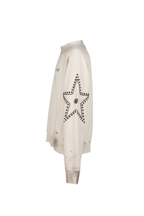 STAR STUDDED CREWNECK / VTG WHT