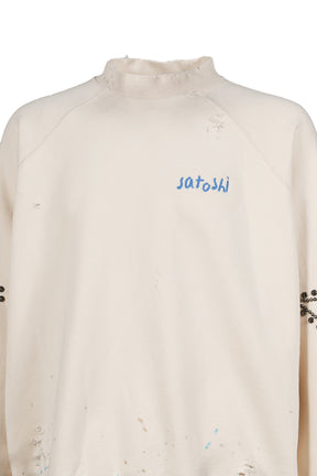 STAR STUDDED CREWNECK / VTG WHT