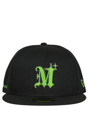 NEWERA 59FIFTY AUTHENTIC LOGO CAP / BLK/LIME