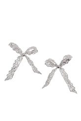 LACE BOWKNOT EARRING(PAIR) / SIL